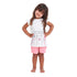 Girls summer pajama set Best friend t-shirt + Pink dotted shorts